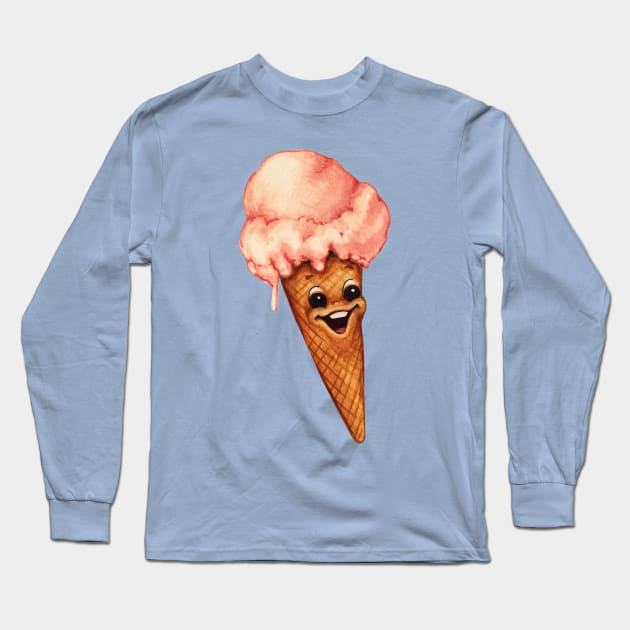 Ice Cream Cartoon Long Sleeve T-Shirt by KellyGilleran